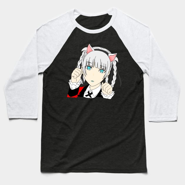 Kakegurui Cat Ear Kirari Momobami Student Council President Baseball T-Shirt by XTUnknown